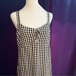 SO Black and White Gingham Midi Dress